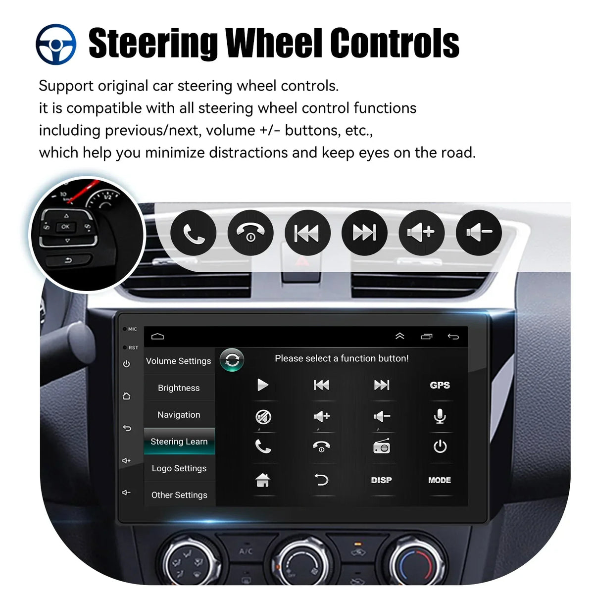 Universele android auto stereo met touchscreen, GPS en draadloze carplay