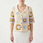 Gehaakte cardigan met korte mouwen