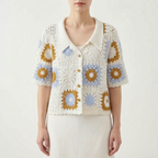 Gehaakte cardigan met korte mouwen