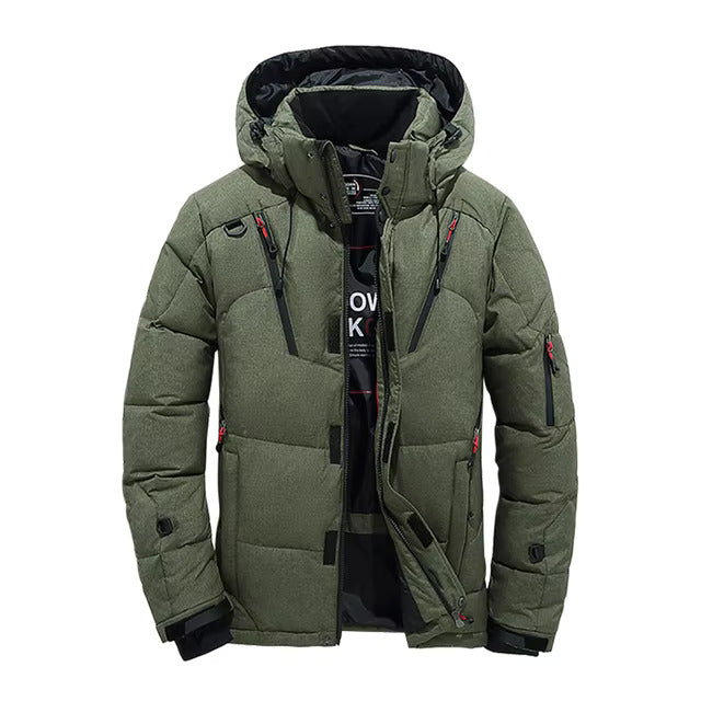Korte gewatteerde winterjas met capuchon — afbeelding 10
