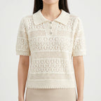Gebreide blouse met korte mouwen