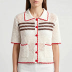 Gebreid vest met korte mouwen