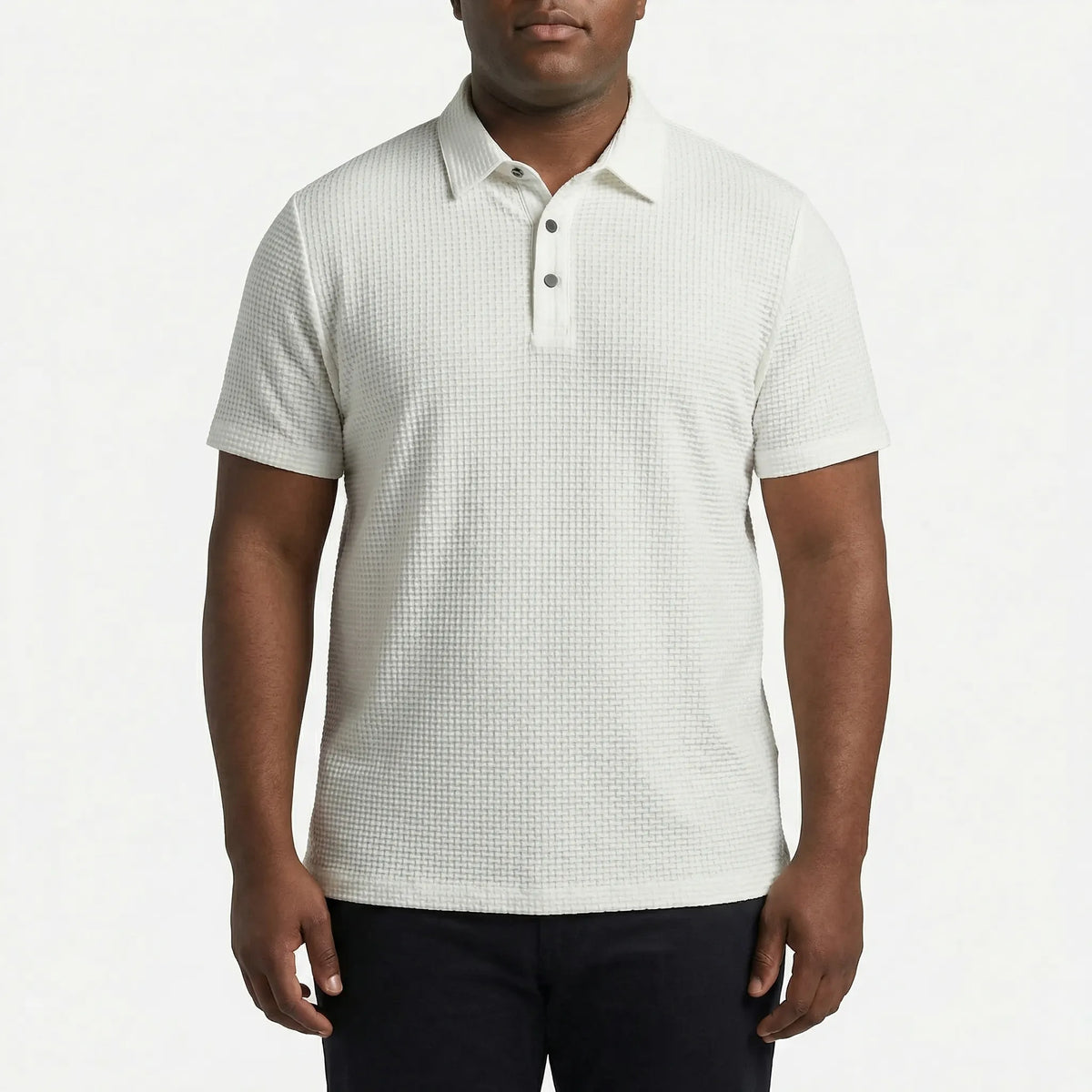 Gestructureerd poloshirt met korte mouwen