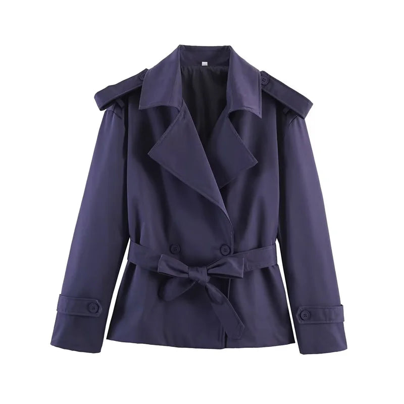 Short trenchcoat met ceintuur