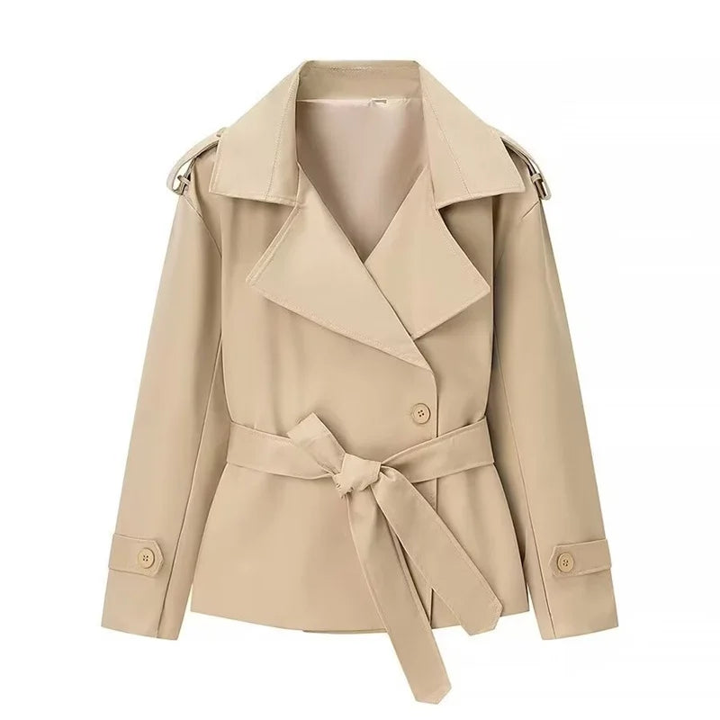 Short trenchcoat met ceintuur