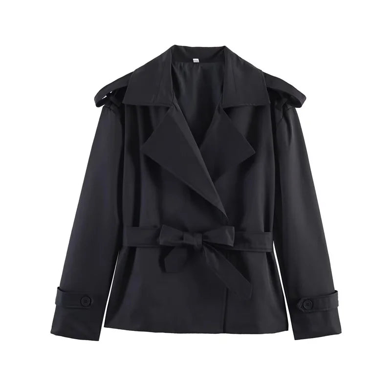Short trenchcoat met ceintuur