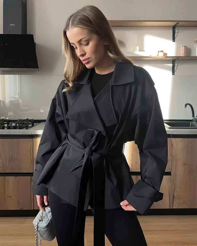 Short trenchcoat met ceintuur — afbeelding 5