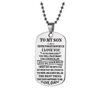 Aan mijn zoon hanger ketting
