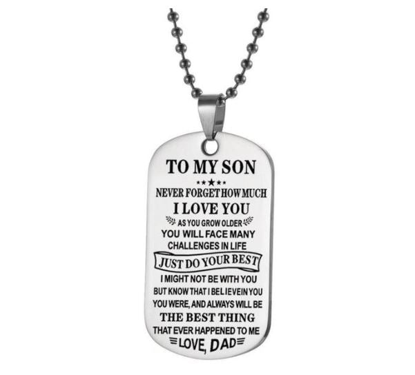 Aan mijn zoon hanger ketting