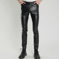 Skinny fit leren broek