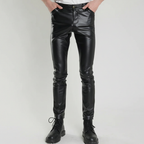 Skinny fit leren broek