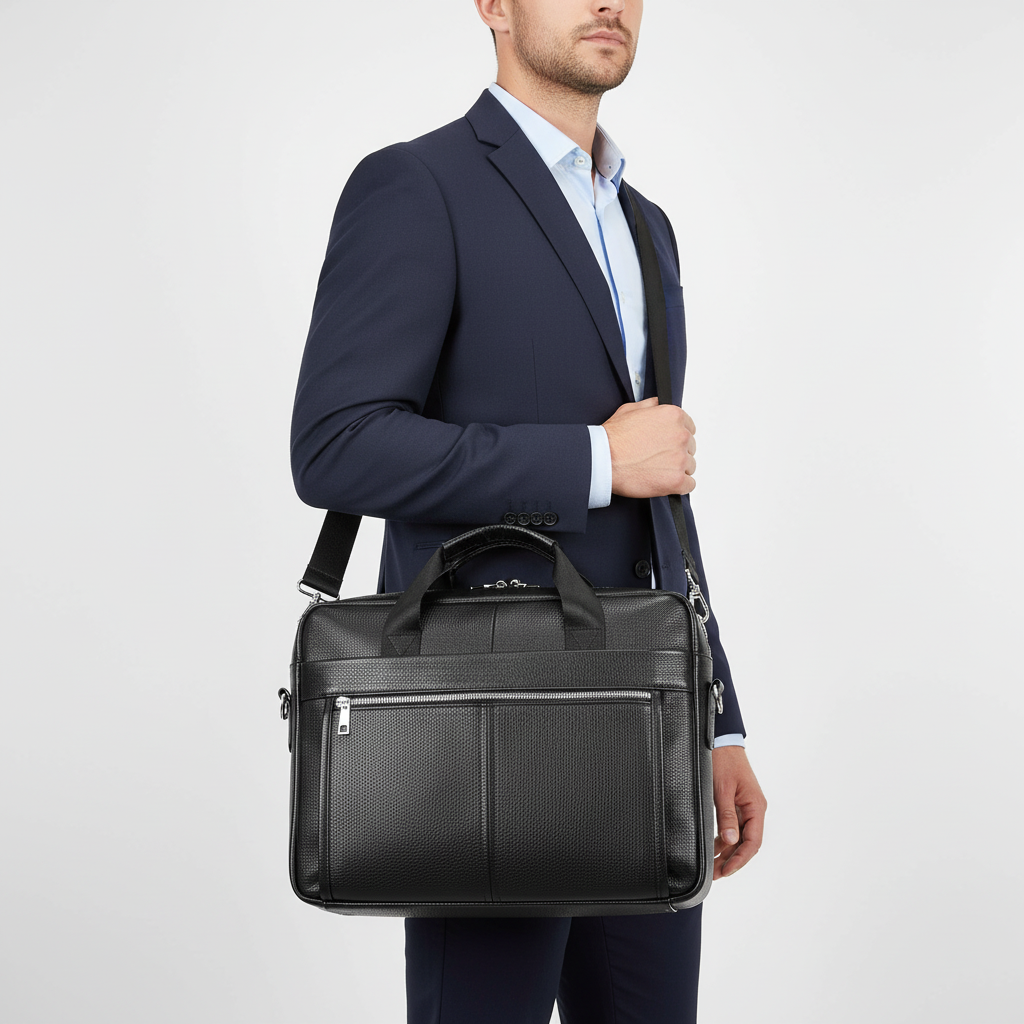 Laptoptas van leer — afbeelding 4