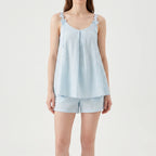Mouwloze pyjama-shortset