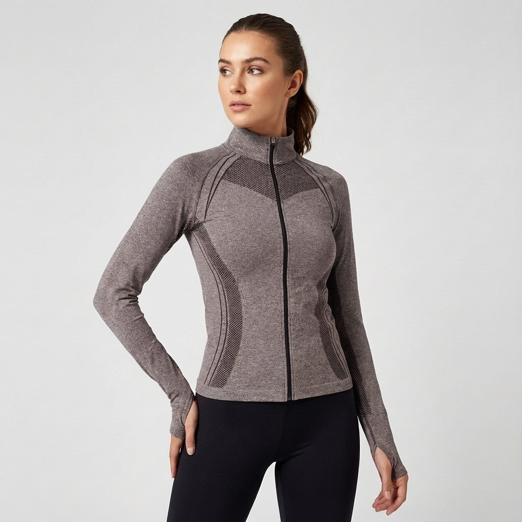 Slim fit sportjacke met rits