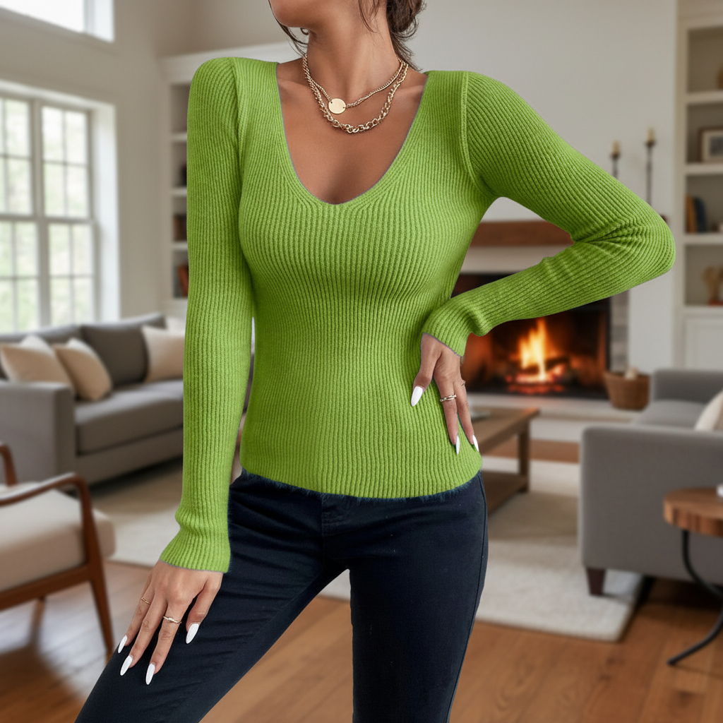Slim fit breipullover