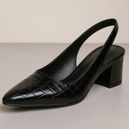 Slingback pumps met blokhak