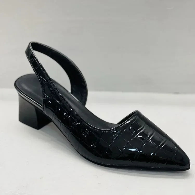 Slingback pumps met blokhak