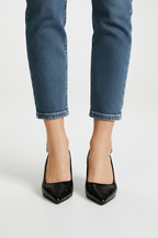 Slingback pumps met blokhak
