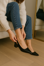 Slingback pumps met blokhak