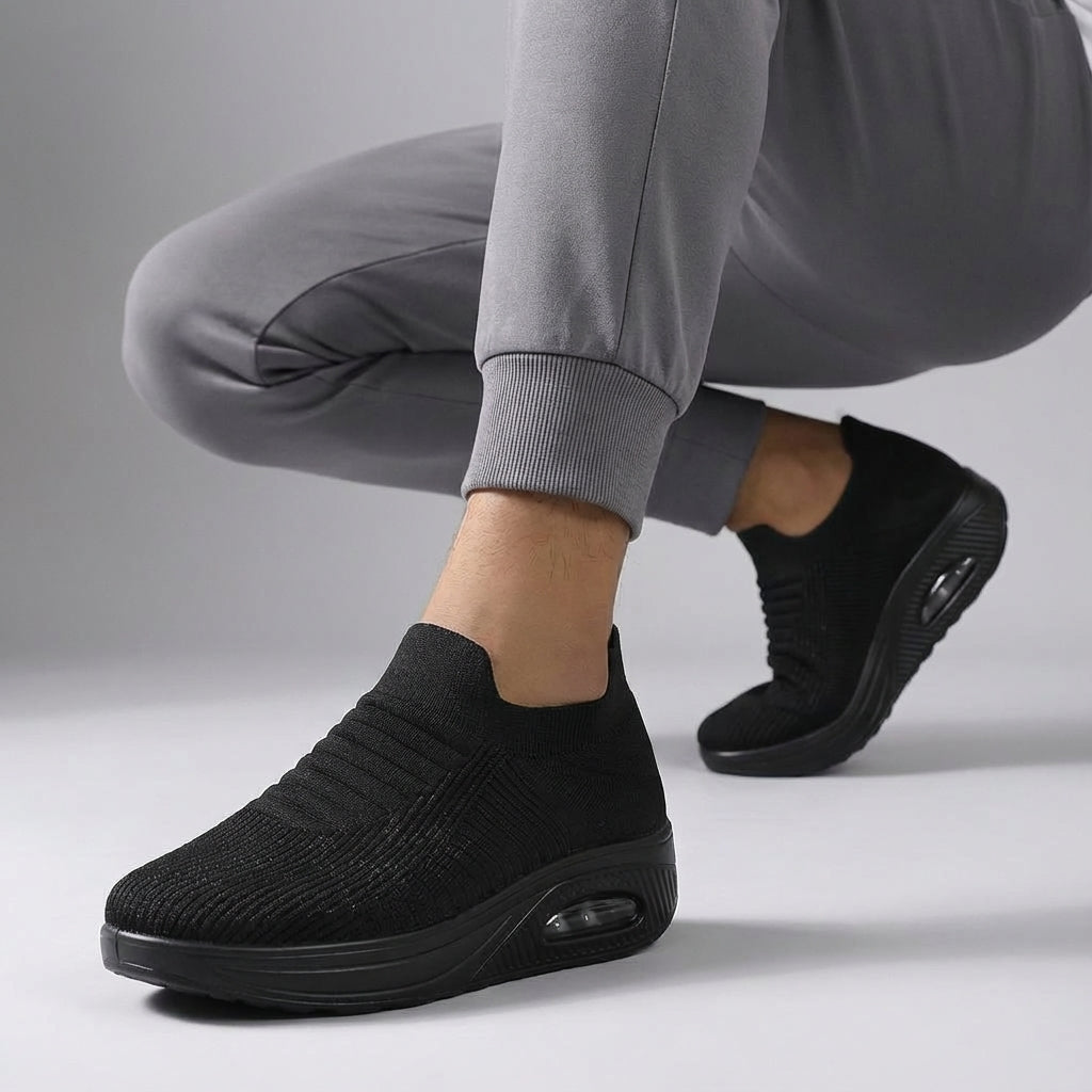Slip on sneaker met wedgezool