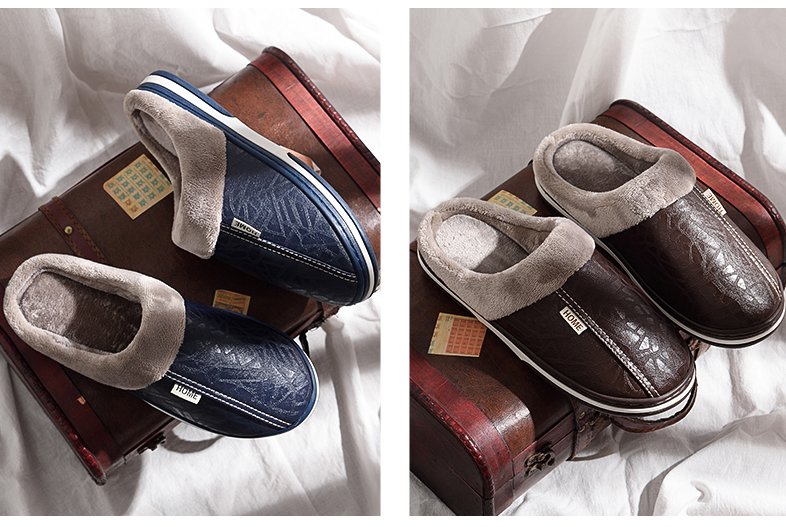 Pantoffels met synthetische bontvoering