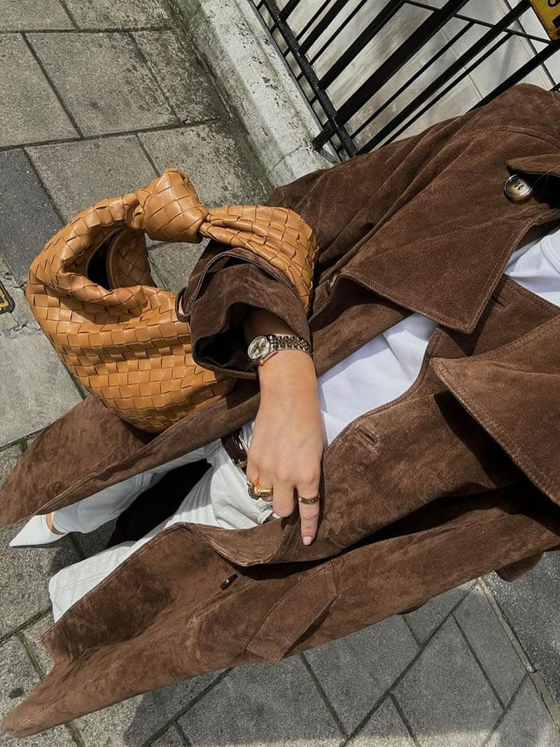 Faux suede winterjas voor dames