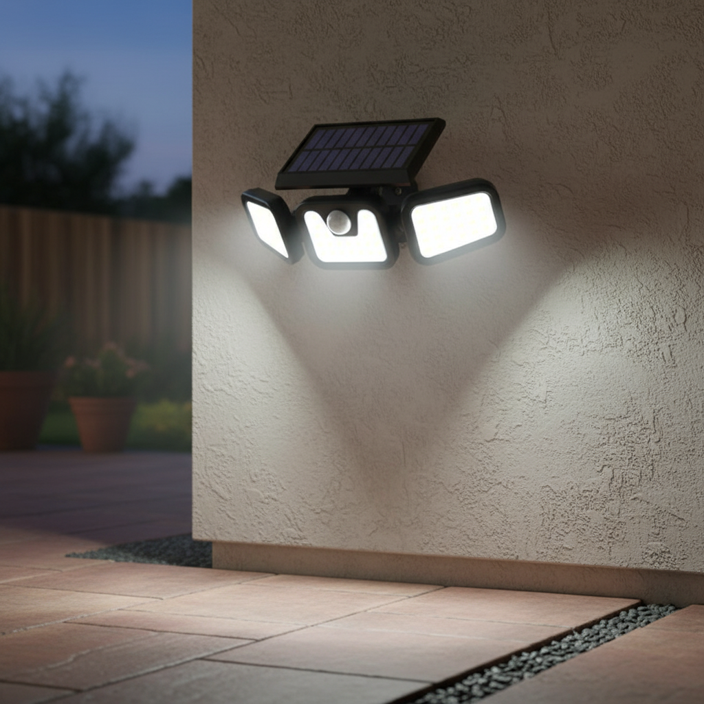 Op zonne-energie werkende wandlamp