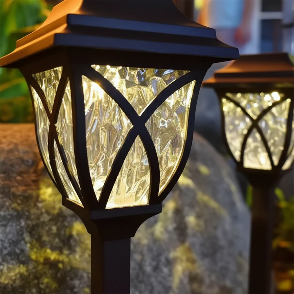 Zonnepadlamp van roestvrij staal en kunststof