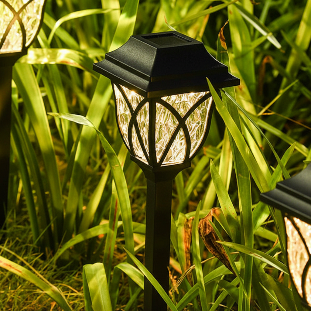 Zonnepadlamp van roestvrij staal en kunststof