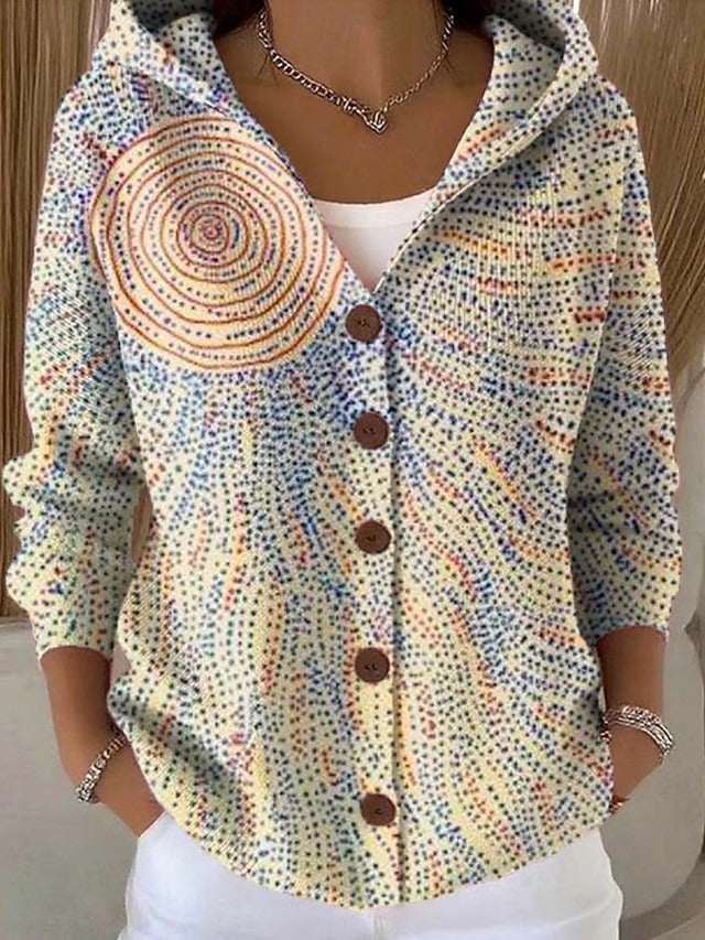 Xanthe | Licht damesvest met capuchon en knopen