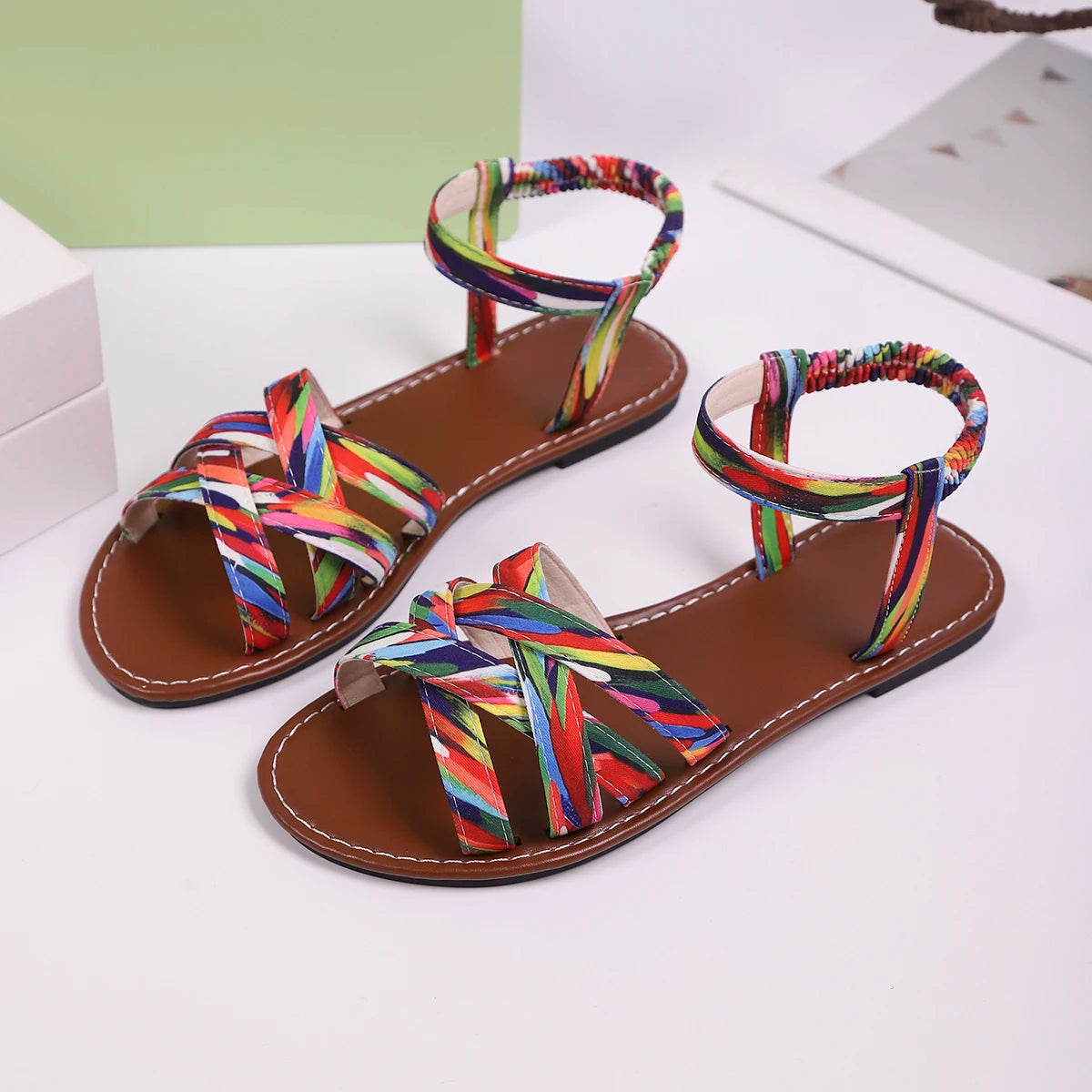Uniseks zomersandalen met gevlochten kruisbanden