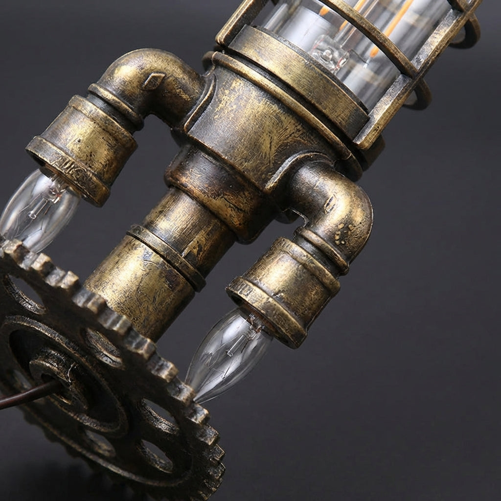 Steampunk-raketten-tafellamp
