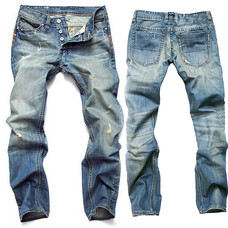 Rechte herenjeans met verweerde details