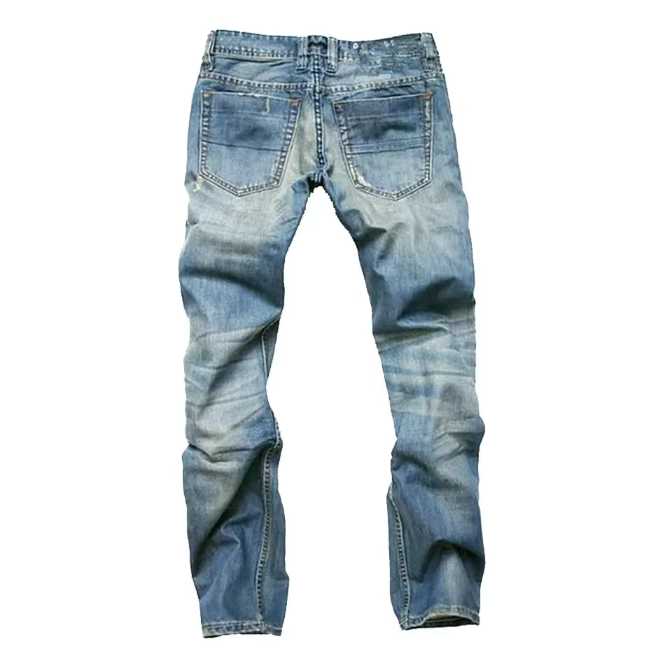 Rechte herenjeans met verweerde details