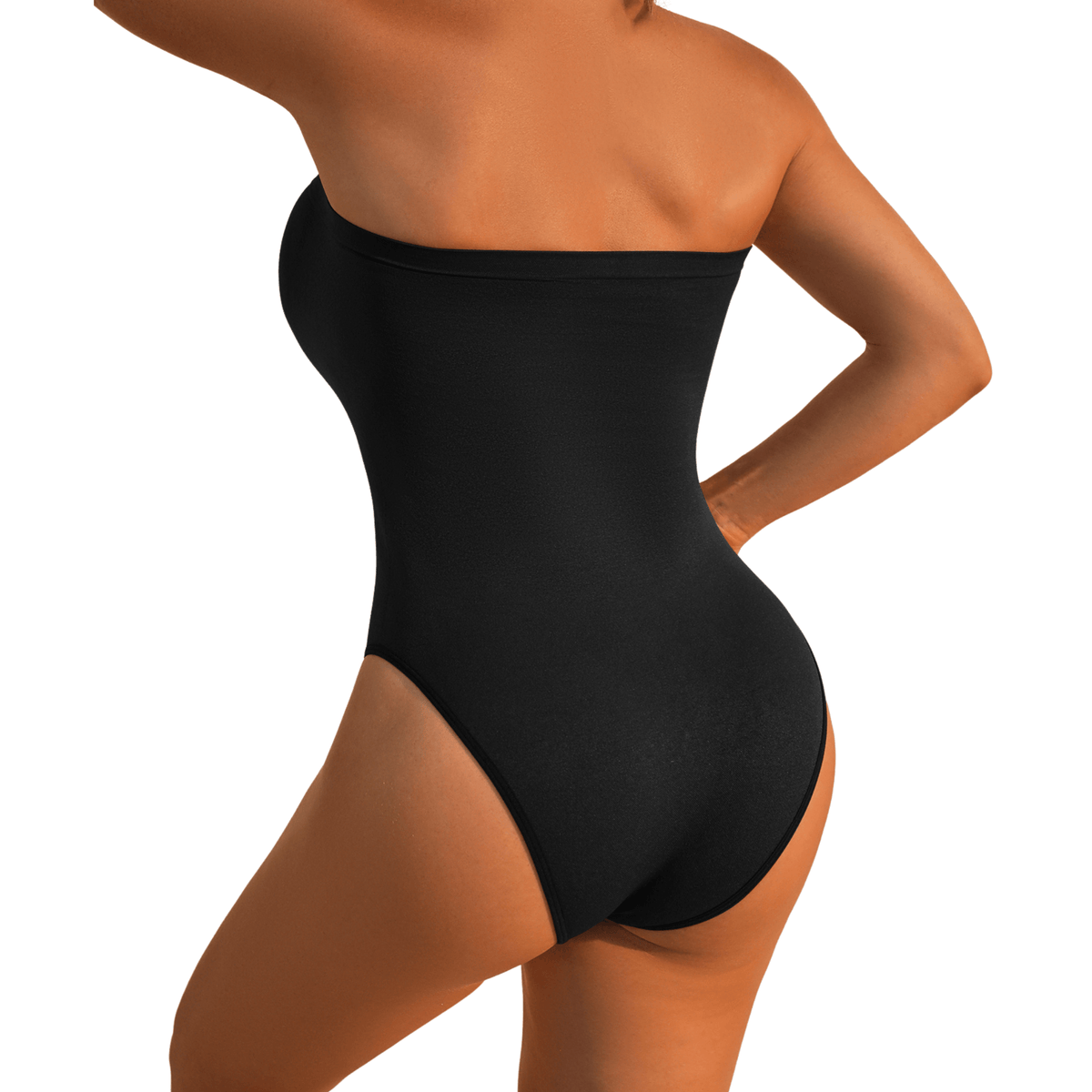 Naadloze strapless corrigerende bodysuit met slip