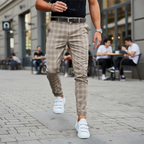 Gestreepte chino broek