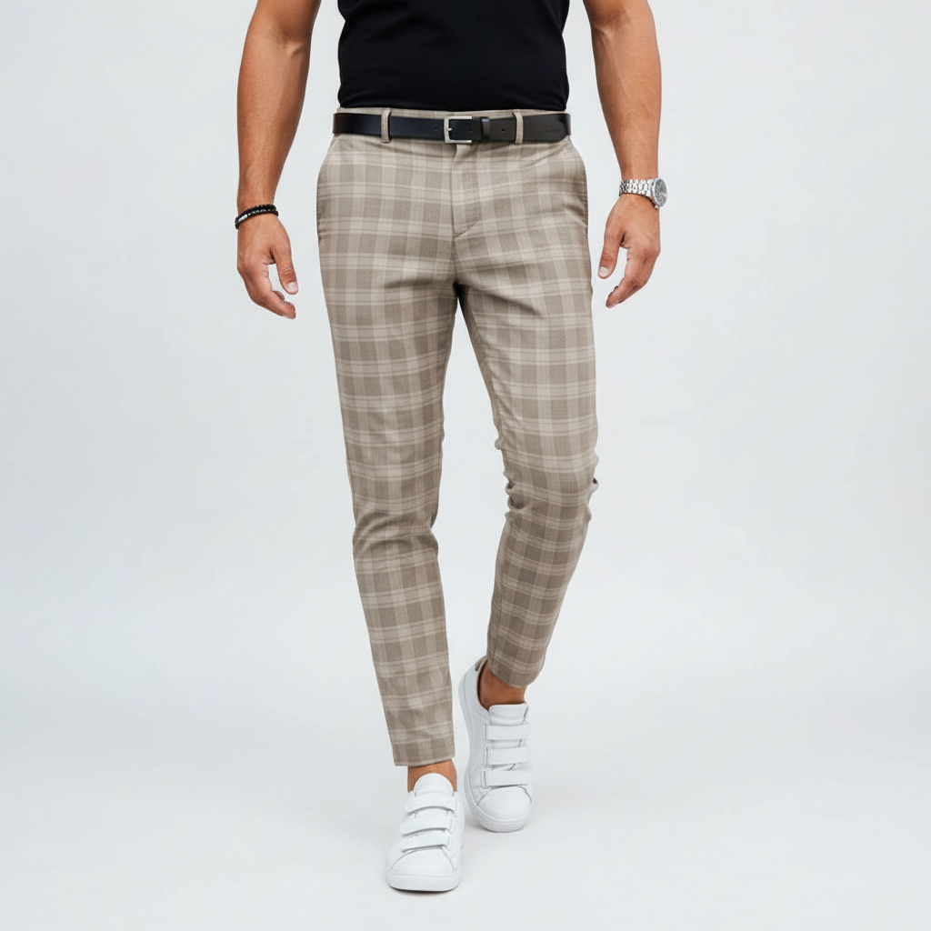 Gestreepte chino broek