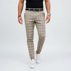 Gestreepte chino broek