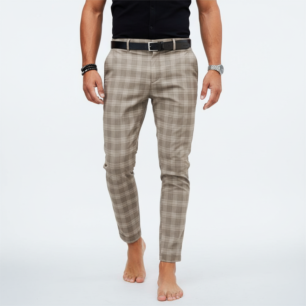 Gestreepte chino broek