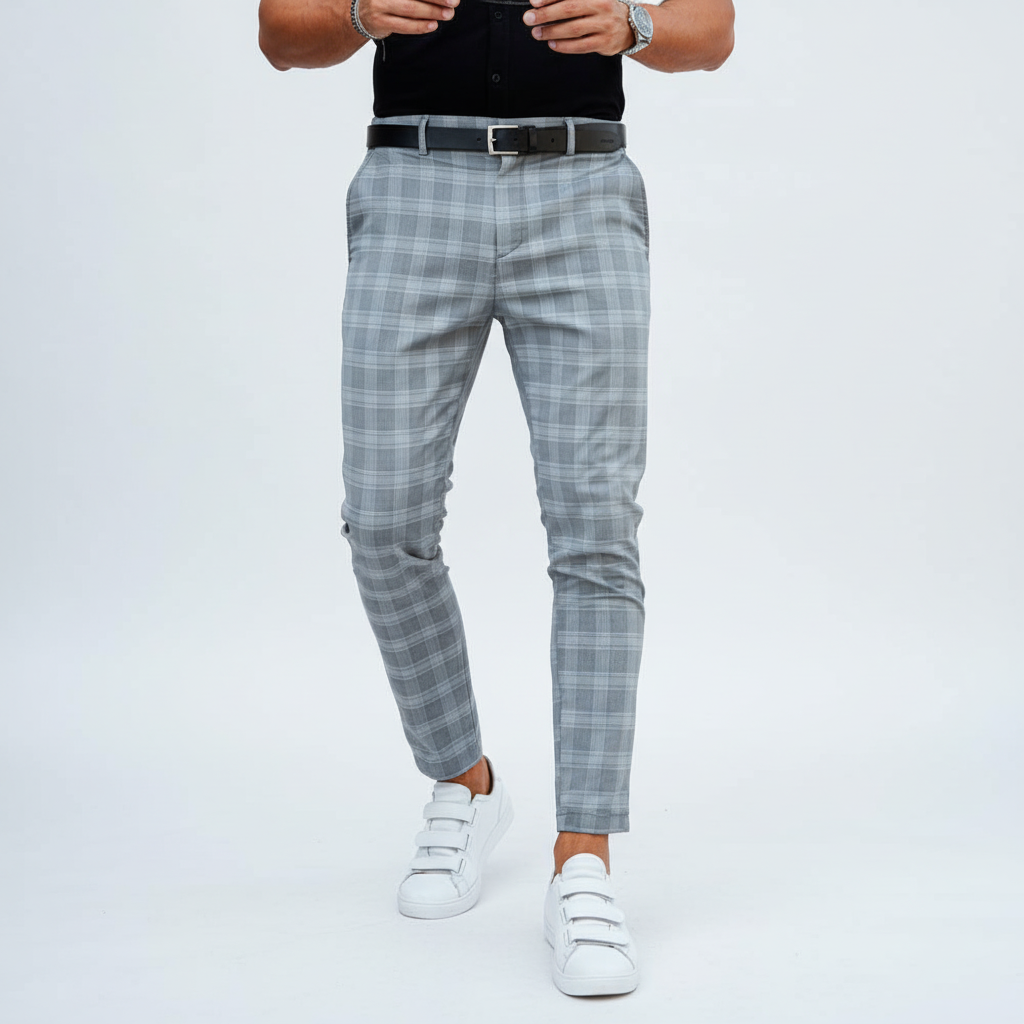 Gestreepte chino broek