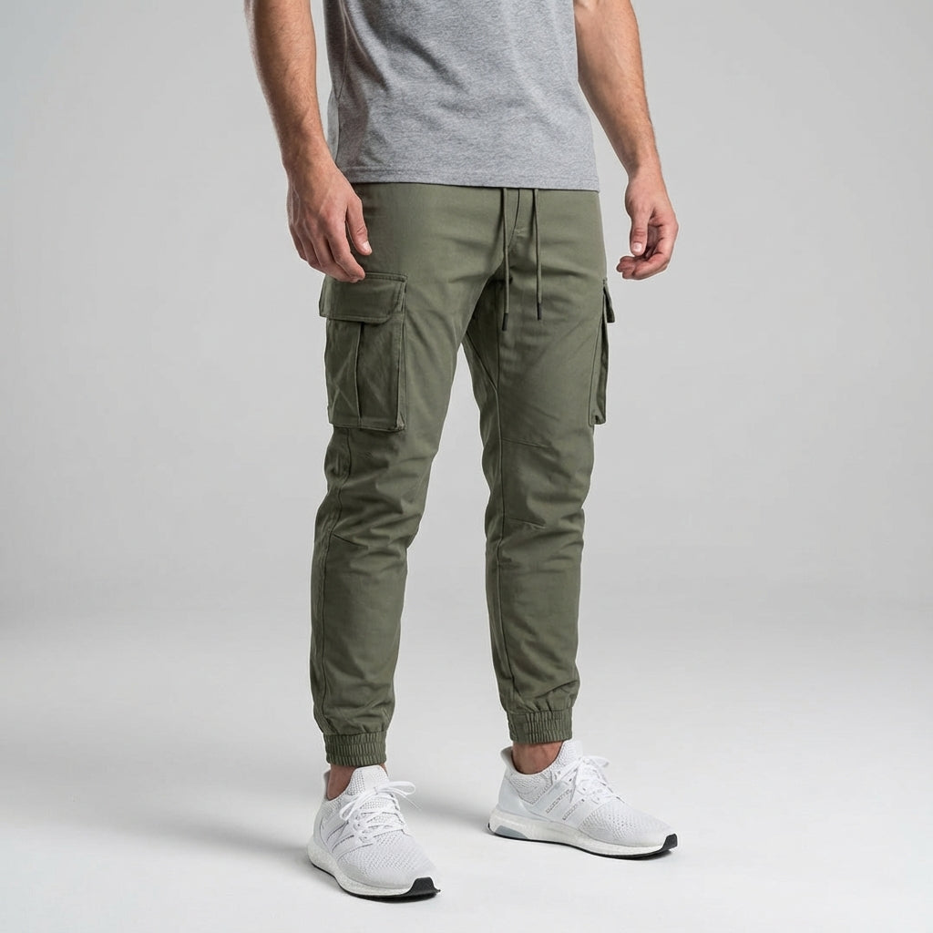 Stretch jogger met cargo zakken