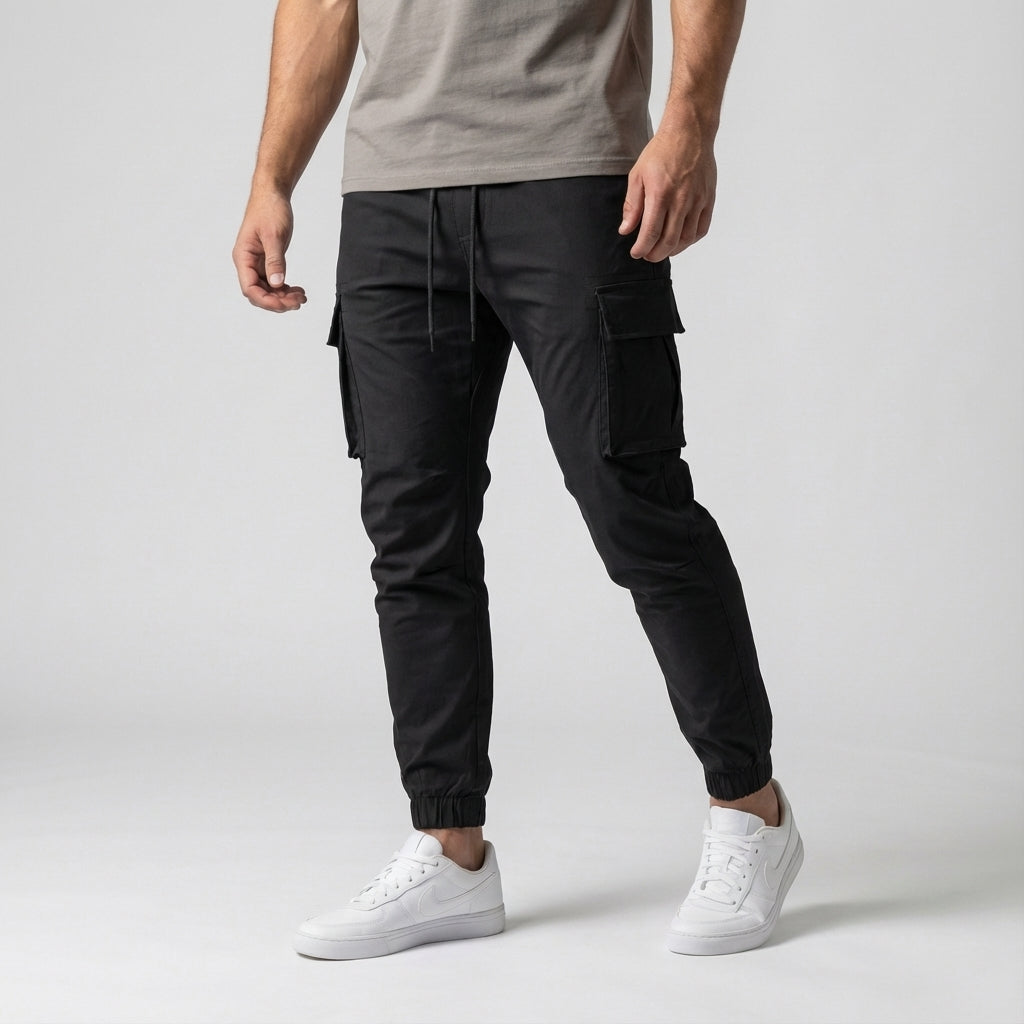 Stretch jogger met cargo zakken
