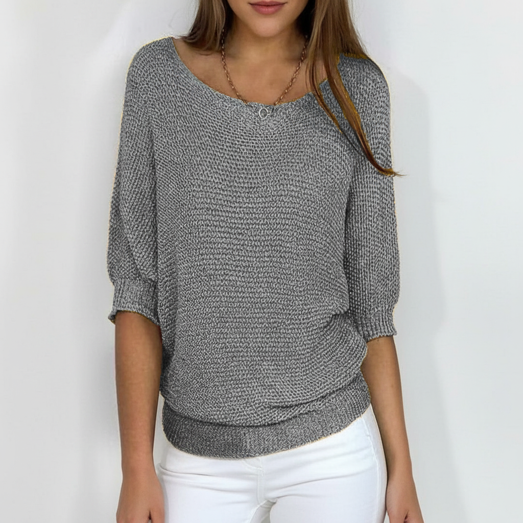 Gebreide trui met vleermuismouwen
