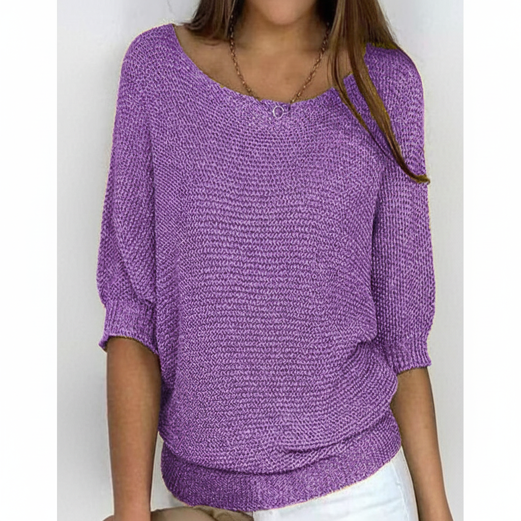Gebreide trui met vleermuismouwen