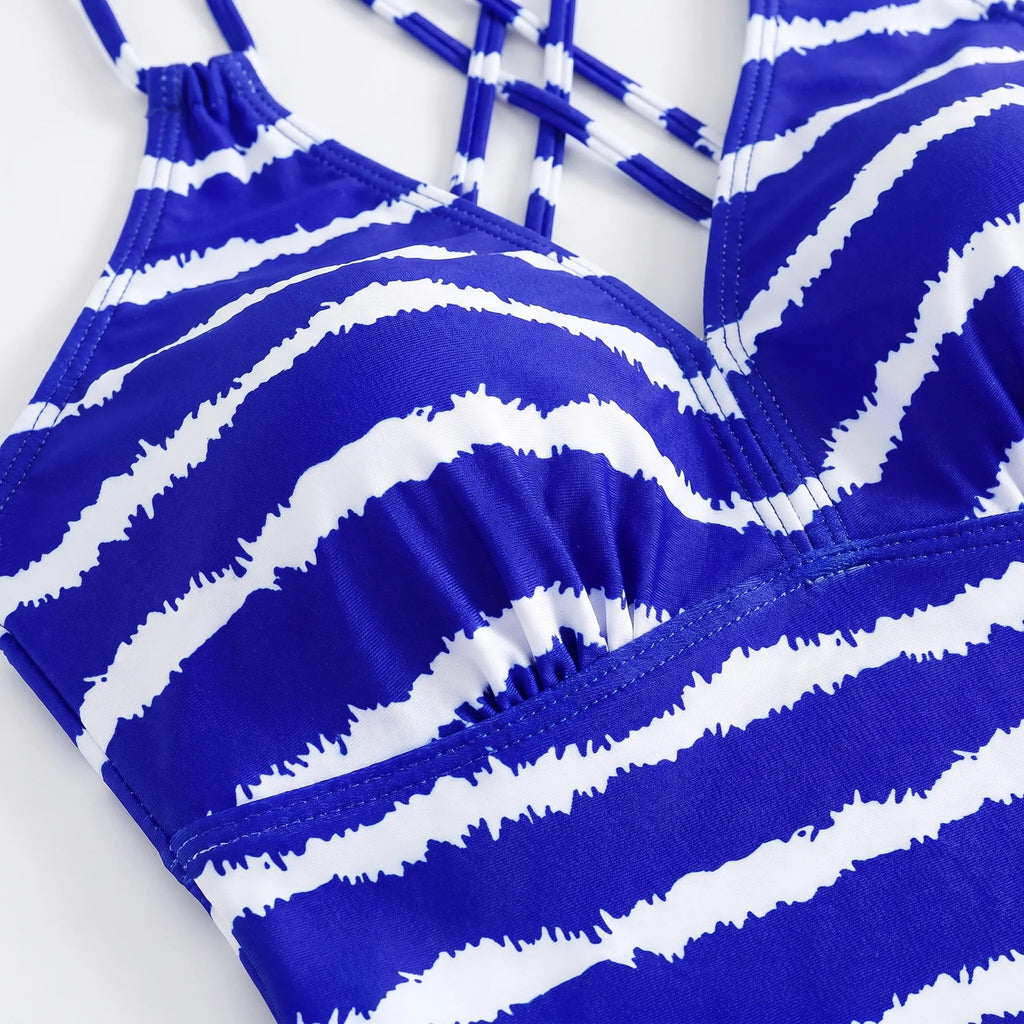 Gestreepte tankini-set