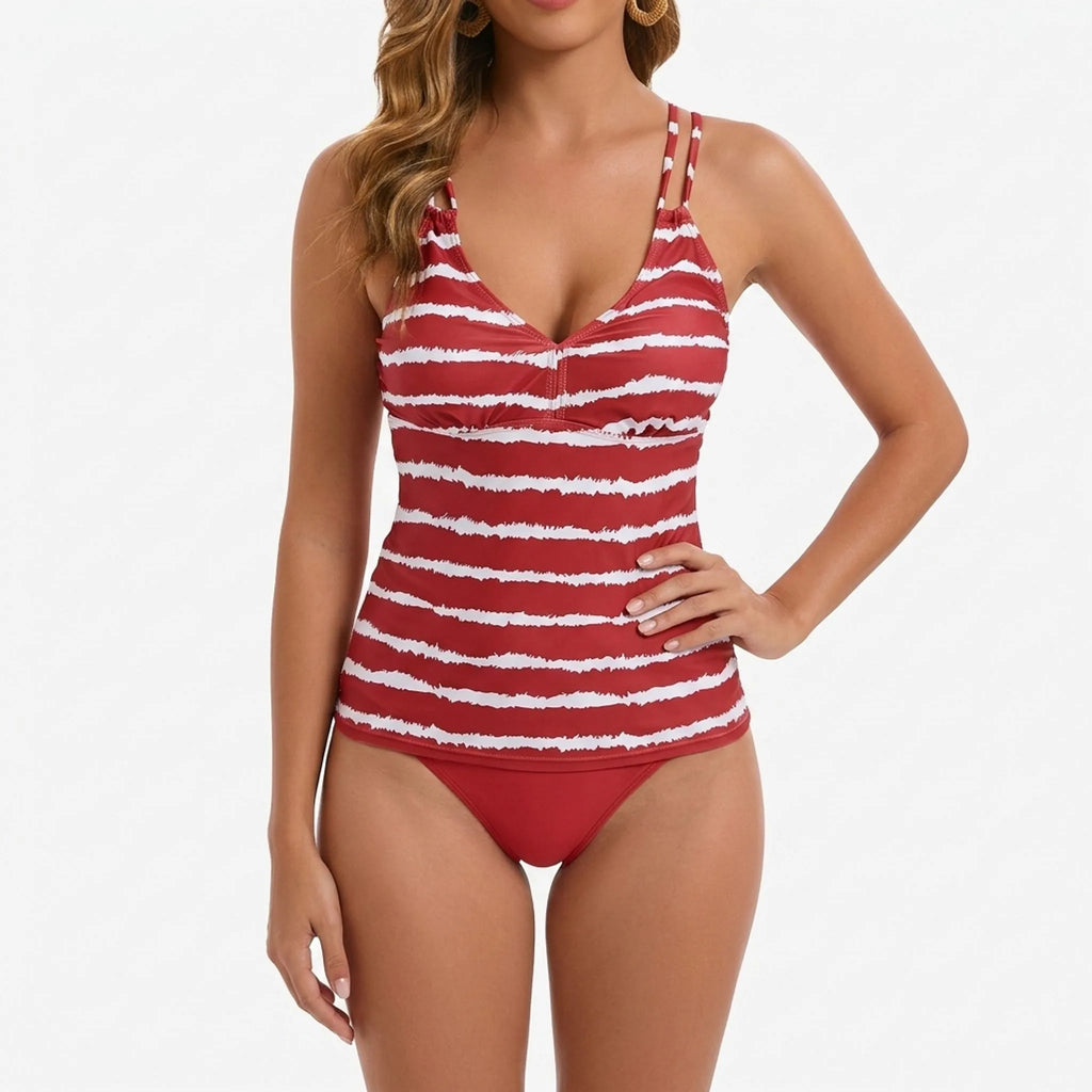 Gestreepte tankini-set