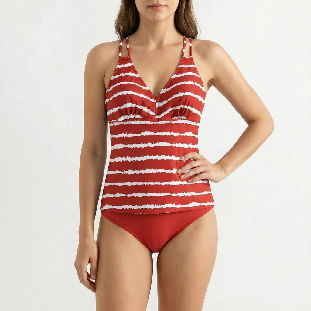 Gestreepte tankini-set