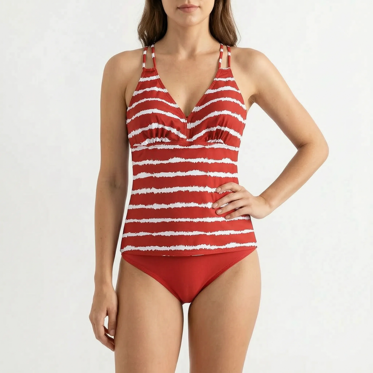Gestreepte tankini-set
