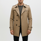 Gestructureerde trenchcoat met schoudervullingen