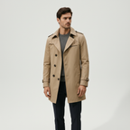 Gestructureerde trenchcoat met schoudervullingen